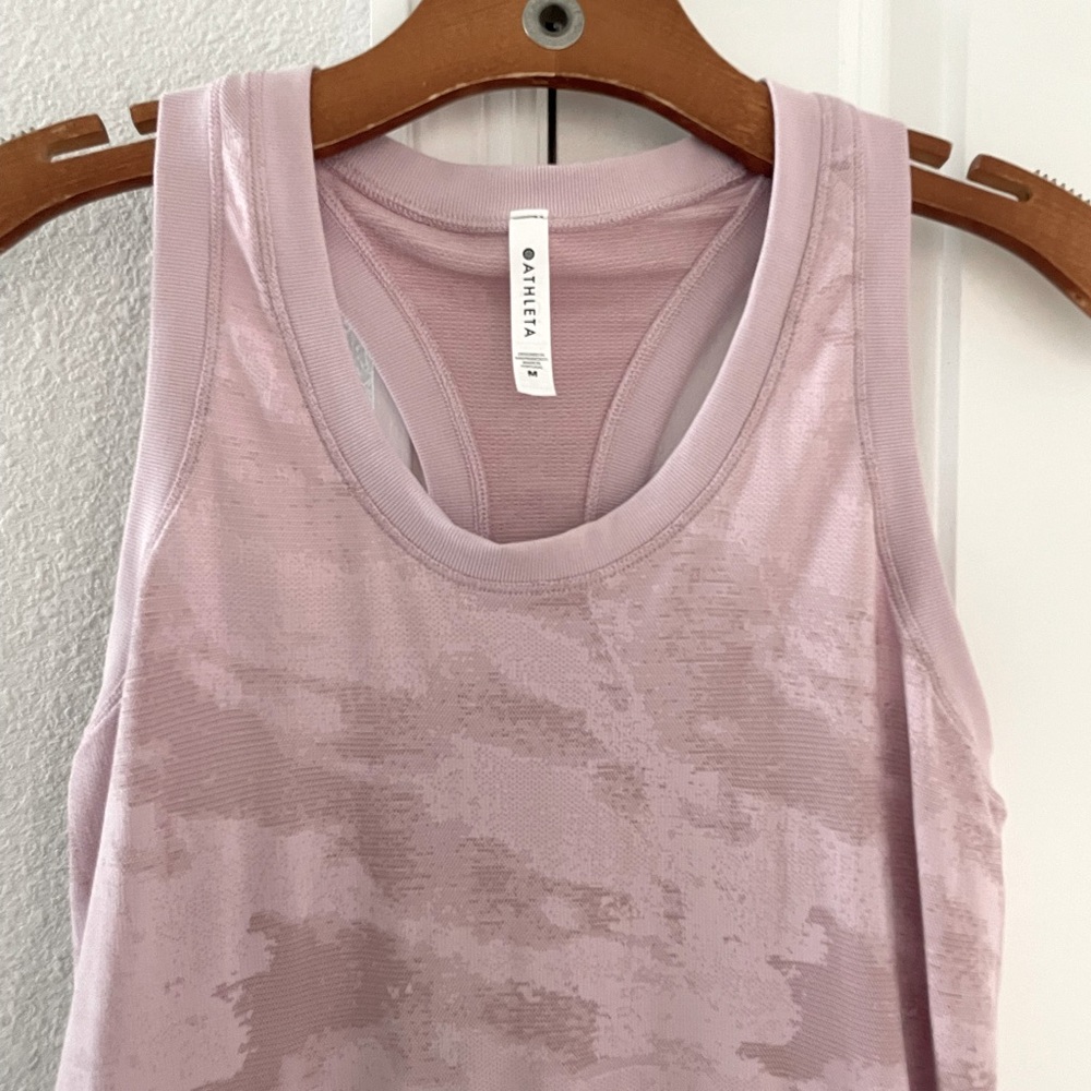 Athleta Light Pink Camo Racerback Tank Top - Picture 4 of 5